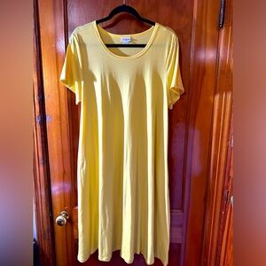 LuLaRoe Large Yellow Carly Dress